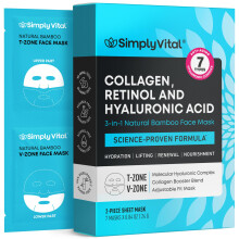 Kolagenov pletov maska ??SimplyVital s retinolem a kyselinou hyaluronovou - Bambusov maska ??pro zpevnen a lifting Hydratace a prunost Anti-Agin