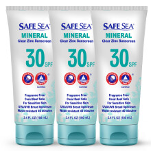 Safe Sea Zinkoxid-Sonnenschutz SPF30 | Klarer mineralischer Sonnenschutz fr Gesicht und Krper ohne Weistich | Schutzlotion gegen Quallenstiche | 3