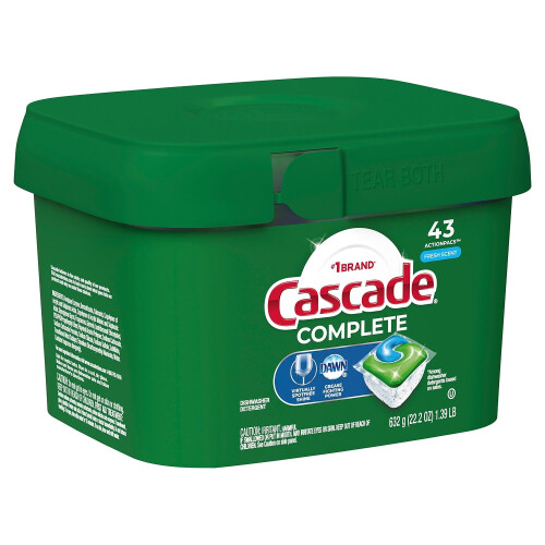 Cascade Complete Capsule per Lavastoviglie, Detergente con Profumo Fresco e Potere Dawn, 43 Pezzi 1