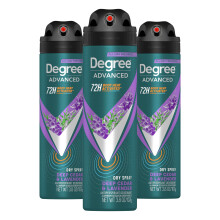Degree Men Advanced Antitranspirant Deodorant Dry Spray Deep Cedar & Lavender 3 Count 72-Stunden-Schwei- und Geruchsschutz-Deodorant fr Mnner mit