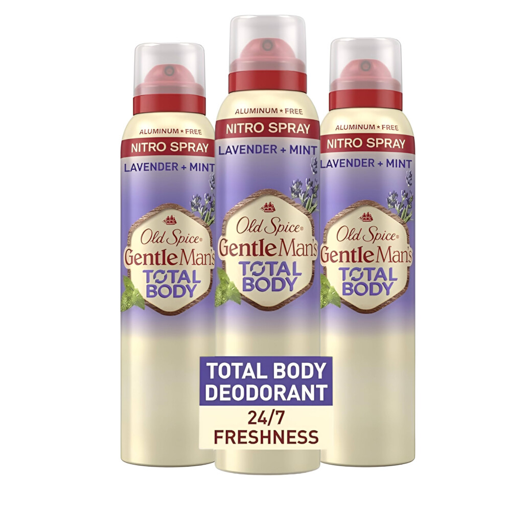Old Spice Whole Body Deodorant for Men Total Body Deodorant Lavender + Mint Aluminum Free Deodorant Spray for 24/7 Freshness Whole Body Deo 3.