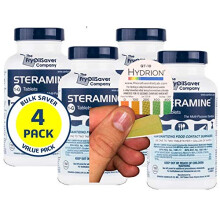 4er-Pack Steramine Desinfektionstabletten mit 30 x QT-10-Teststreifen. Steramine Mehrzweck-Kontaktl   sung Desinfektionstabletten f   r Fitnessstudio