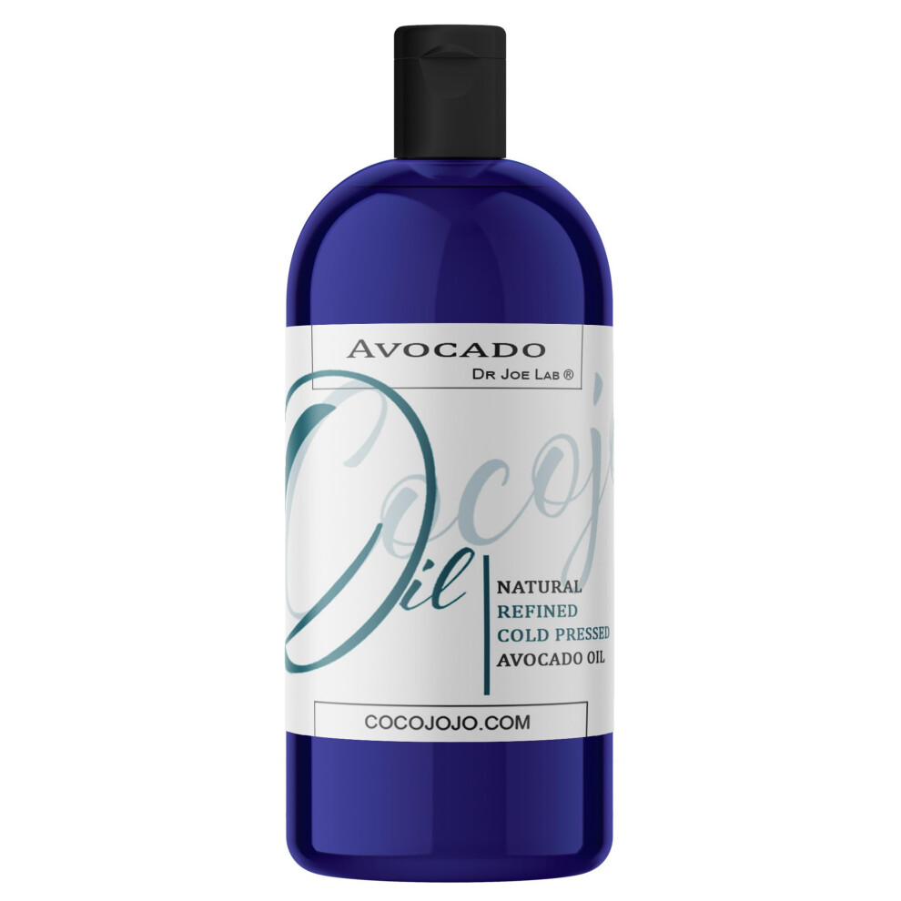 Dr Joe Lab Green Avocado Oil - Pure Refined Cold Pressed Unscented Non-Gmo Filtered Carrier Oil - 32 Oz - For Skin Hair Nails Body Face Bear