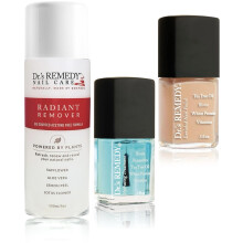 Dr's Remedy 3-pak neglelakbehandlingss?t URBANE Unisex Trio med RADIANT Remover/Hydrating Treatment/PURITY Peach