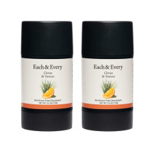 Each & Every Deodorante Naturale - Senza Alluminio per Uomini e Donne - Multipack Agrumi e Vetiver - Viaggio