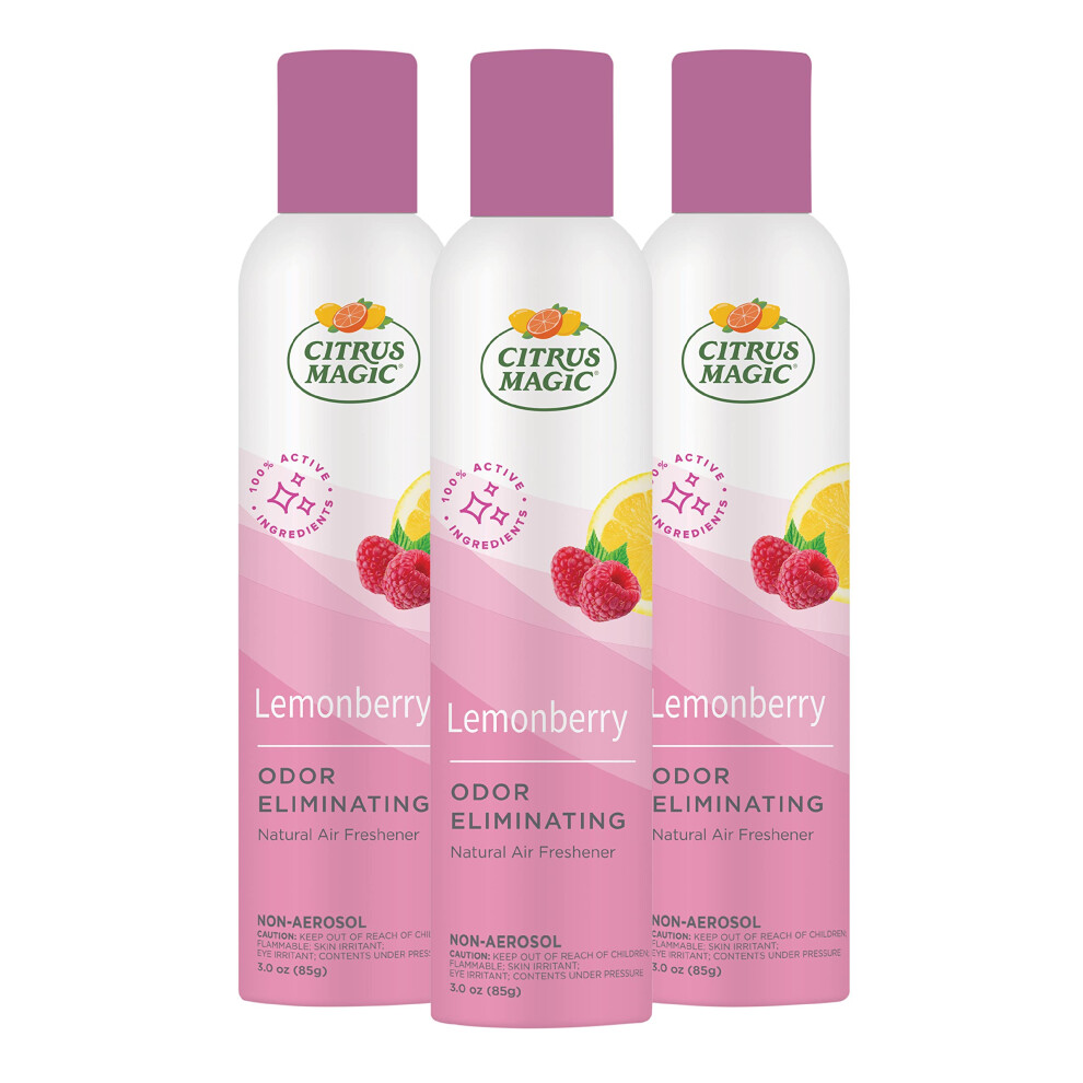 Citrus Magic Natural Odor Eliminating Air Freshener Spray  Lemonberry  3-Ounce  Pack of 3-image-OPC-PHXT96G-NEW