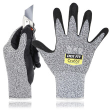 Guanti Resistenti ai Tagli DEX FIT Livello 5 Cru553, Comfort 3D, Buon Grip, Leggeri e Sottili, Compatibili con Touch-Screen