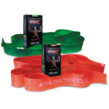 THERABAND CLX Resistance Band with Loops, 2 Pack Fitness Band for Home Exercise and Workouts, Portable Workout, Functionality for Athletes, 5 Consecut