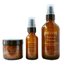 REVIVE Skin Health 3-krokov kolekce pce o plet se smes esencilnch oleju pro zdrav pokoky - Radiance Cleanser Obnovujc srum a Replenish AM/P