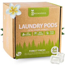 Pyykinpesuainekapselit 64 Count Fresh Scent Ympäristöystävällinen Biohajoava HE-yhteensopiva Tehokas tahran- ja hajunpoisto Ihoystävällinen