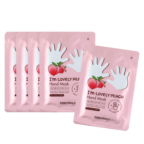 TONYMOLY I'm Lovely Peach Hand Mask 2 Count (5 kpl pakkaus)