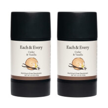 Each & Every All Natural Deodorant Aluminiumfreies Deodorant fr Frauen und Mnner Zeder- und Vanille-Multipack Reisegre auf pflanzlicher Bas