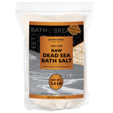 2,43 lb de sal cru do Mar Morto no limpo ainda contm todos os minerais do Mar Morto, incluindo lama do Mar Morto, gro mdio fino, pacote a gra
