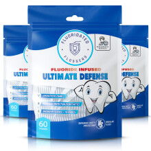 Fluorid Floss Picks - Forbedret hulrumsbeskyttelse Uflavored Floss Picks. Makuleringsresistente nylontandtrde 180 Count Tandlge designet og st