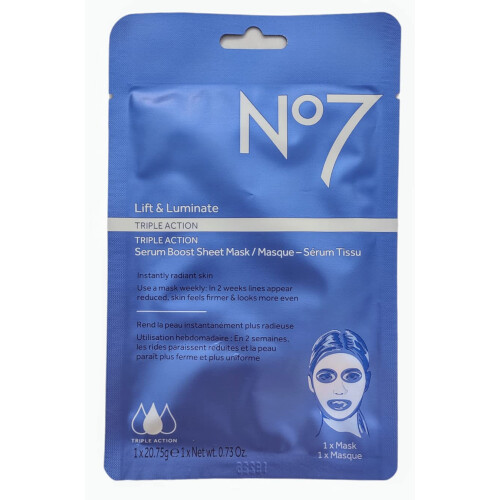 NO7 Lift & Luminate Triple Action Serum Boost Sheet Masches 1