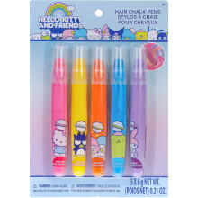 Hello Kitty and Friends Temporary Hair Markers for Girls Washable Bright Vibrant Colors - Great for Birthday Gifts Stocking Stuffers Slumber