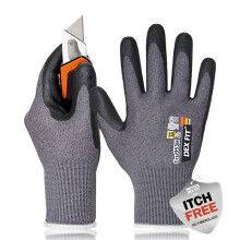 DEX FIT Level 9 Tungsten Cut Resistant Gloves Cru953H; 3D-Comfort Fit Soft Itch Free Firm Grip Thin & Lightweight Touchscreen Compatible Brea