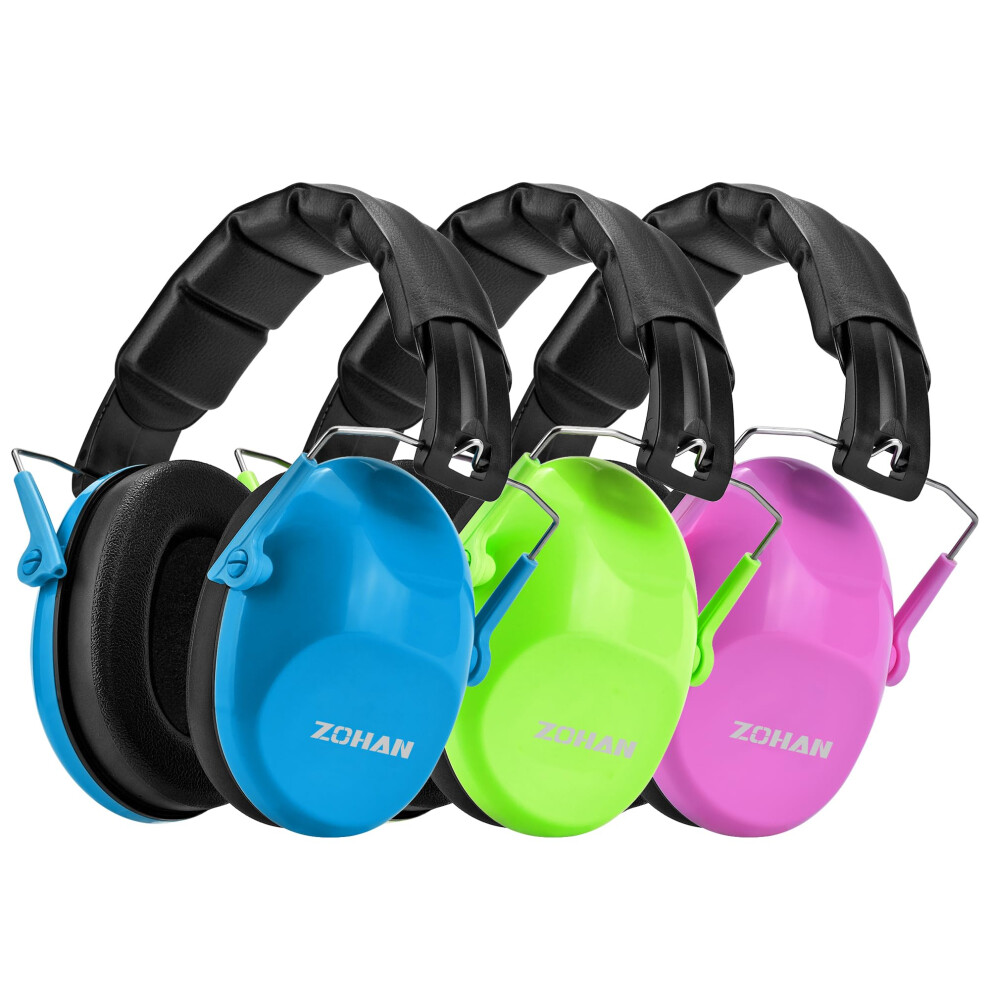 Zohan Kids Noise Cancelling Headphones - 25Db Nrr Kids Ear Protection 3 Pack Hearing Protection Safety Ear Muffs For School Monster Truck Firewo 720118309153