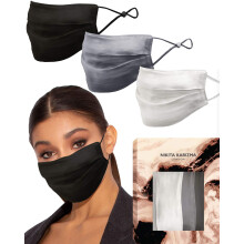 Beverly Hills Silk Mask Collection neutraali 3 kappaletta KARIZMA 19 Momme 100% Mulberry Silk 6A Grade Musta Harmaa Valkoinen
