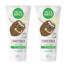 Fresh Monster Kinder-Haarsplung, schadstofffrei, hypoallergen und natrlich, Haarsplung fr Kinder, Kokosnuss (2 Packungen je 170 ml)