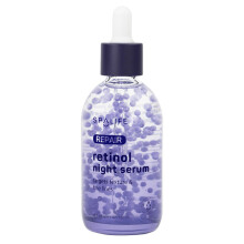 Spa Life Face Serum: REPAIR Retinol Night Serum 100 ml (3.7 oz) Smoothing, Resurfacing, Gently Exfoliating - Targets Fine Lines, Texture, Dark Spots -