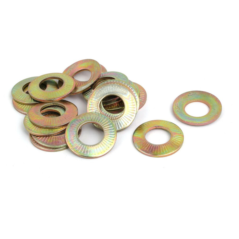 Iivverr M14 Inner Dia Carbon Steel Serrated Conical Washer Bronze Tone 20Pcs (M14 Inner Dia Acero Acero Serrado Lavadora Cã³Nica Bronce Tono 20Pcs 940534667181
