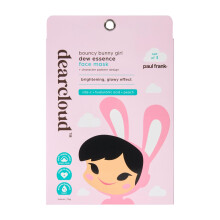 dearcloud x Paul Frank Bouncy Bunny Girl Dew Essence Face Mask Korean Sheet Mask - C-vitamiini Hyaluronihappo & Peach (3 pakkaus)