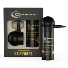 OMWAH Natürliche Haarfasern für dünner werdendes Haar - 2-in-1 Kit 27,5g Flasche - Undetectable Haarfasern & Sprühapplikator