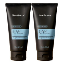 Hawthorne Men's Ultra Moisturizing Dry Relief Face Wash Cleanser For Dry Sensitive Skin. Soothing Vitamin E Aloe Vera. Fragrance-Free. Natural I