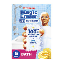 Mr. Clean Magic Eraser Schwamm, Badezimmerreiniger, Seifenschaum, Dusch- und Wannenreiniger, 2-in-1, Bad, 5 St   ck