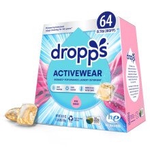 Dropps attivewear buh detect pods rose energy (64 conteggio) - baccelli di lavanderia di energia biobaseti combattono macchie difficili e odori sudor