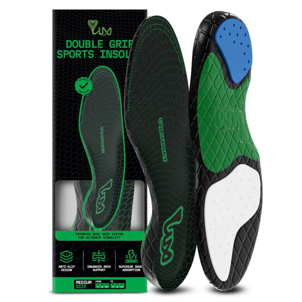 Lux Dual Grip Sports Soles Con Griparray - Facilmente Tagliate Per Adattarsi A Qualsiasi Forma Del Piede - Soleggi Sportive Per Prestazioni Atletiche-image