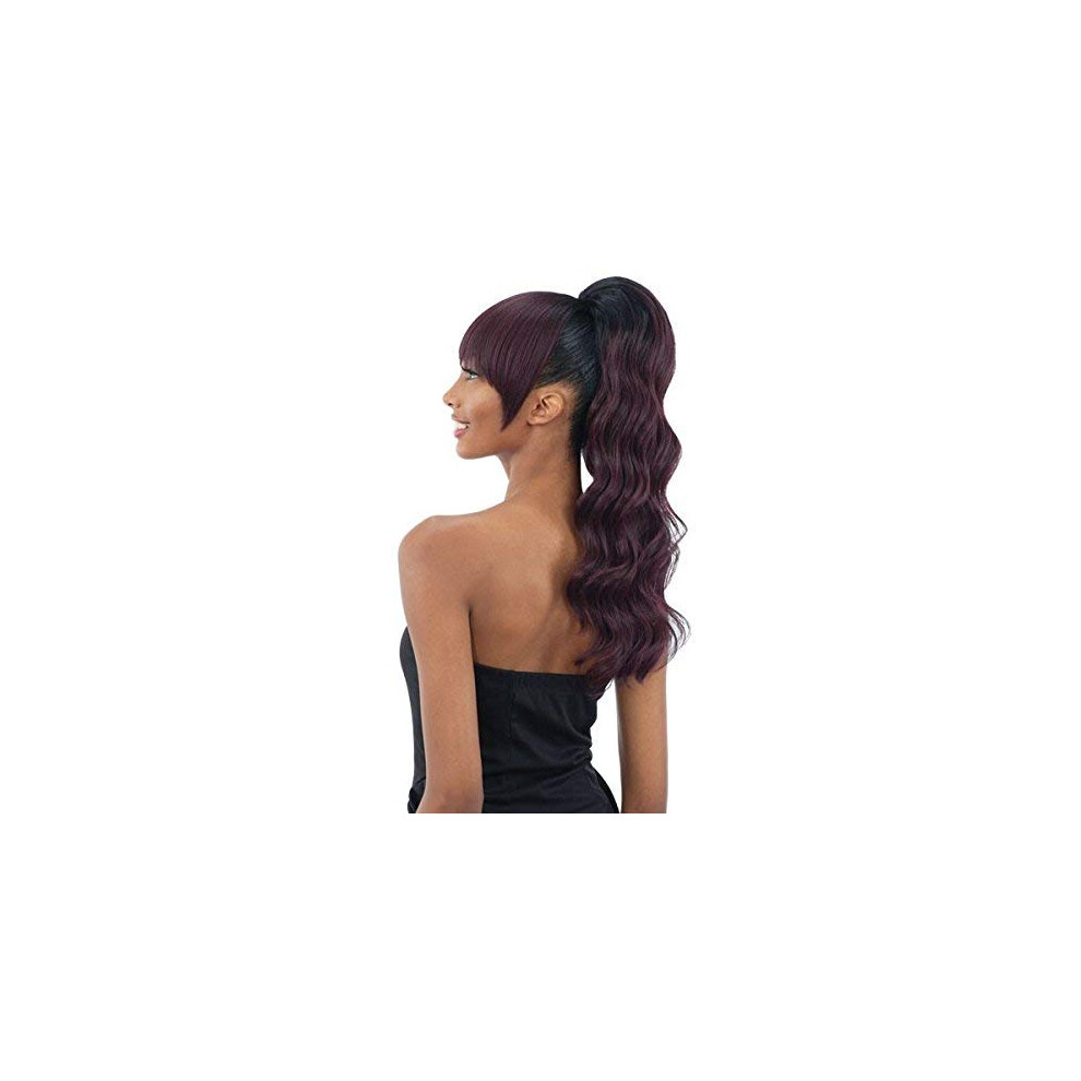 Freetress Braids Unisex Brown Loose Deep China Bang (2 Dark ) - Freetress Equal Synthetic Drawstring Bang & Ponytail