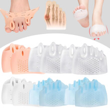 6 Pairs Silicone Toe Separators Bunion Corrector Cushion Metatarsal Pads Ball of Foot Cushions Breathable Soft Gel Foot Cushions for Men Wome