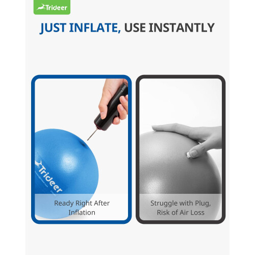 Bola de pilates trideer, 7-8 polegadas, com bomba, pequena bola de terapia de exerccio para ioga, barra de fora central, exerccios de fisioter 2