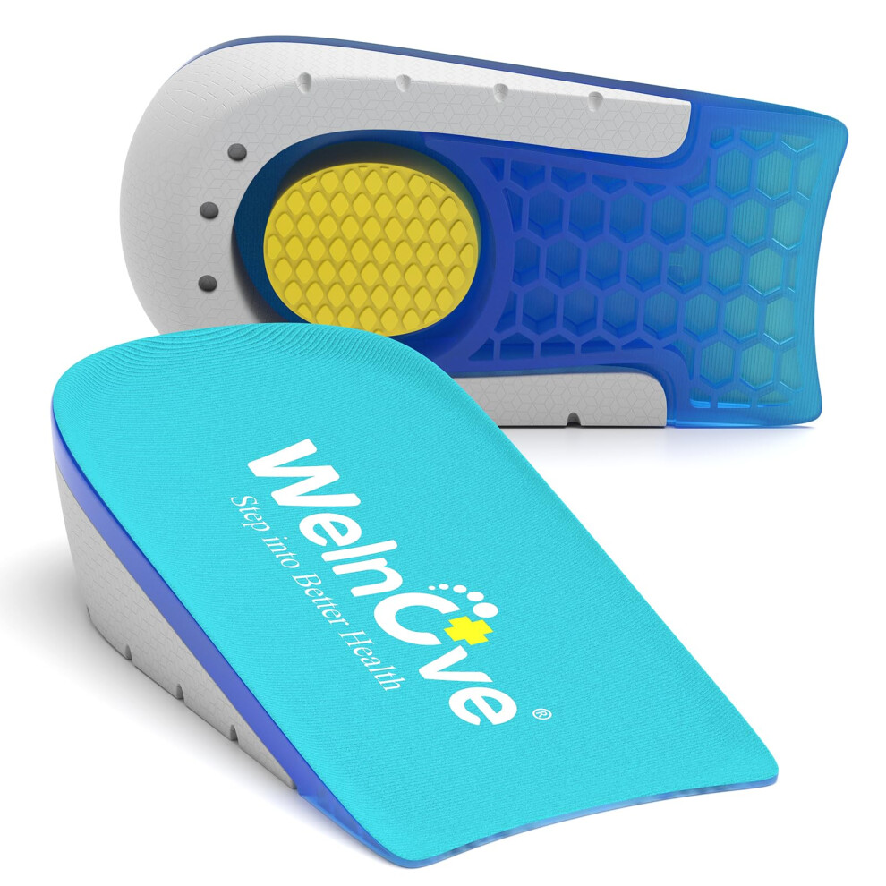 Welnove Shoe Inserts Gel Heel Cushion Cup For Achilles Tendonitis Plantar Fasciitis Heel Pain Heel Spur 1"""" Heel Lift Support For Women 7-10