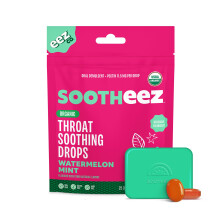 Sootheez ekologiska hals lugnande droppar fr vuxna Vattenmelon Mint 25 Count vlsmakande droppar som lugnar halsont