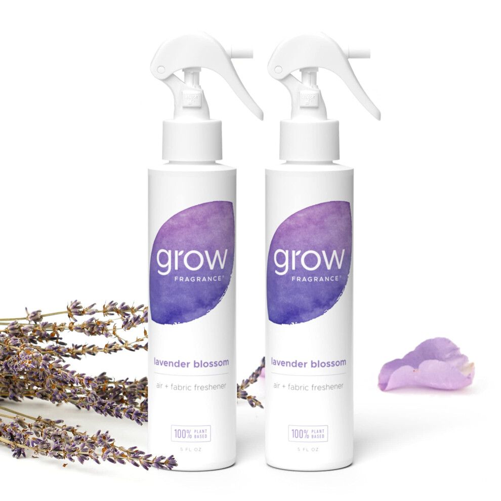 Grow Fragrance Scented Fabric and Room Air Freshener Spray - Certified Non-Toxic  100% Plant-Based Essential Oils - 5 oz (Lavender Blossom 2-Pack-image-OPC-PHXTCF5-NEW