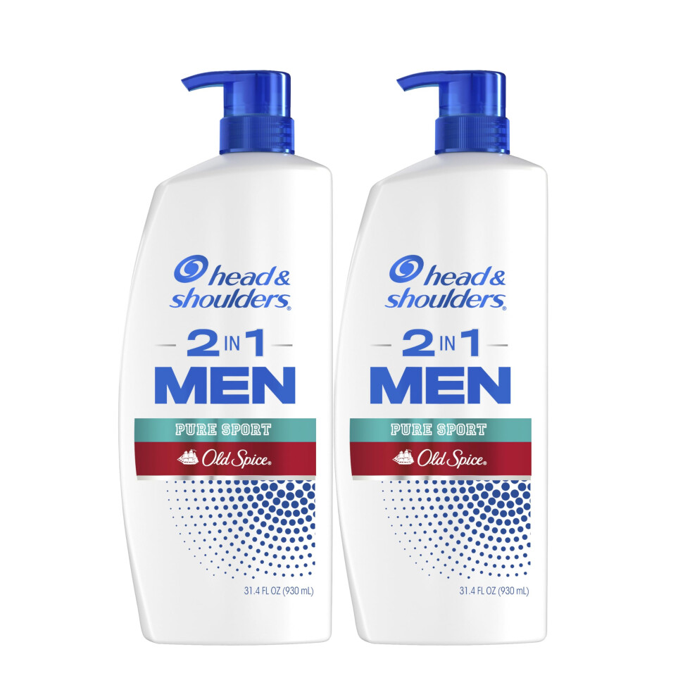 Head & Shoulders 2-in-1 Dandruff Shampoo and Conditioner Set  Clinically Proven Dandruff & Itch Relief  Lemon-Lime Scent of Old Spice Pure Sport