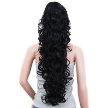 S-ssoy 31"(78cm) Damen Lockige Pferdeschwanz Haarteil mit Klammer Welliges Langhaar