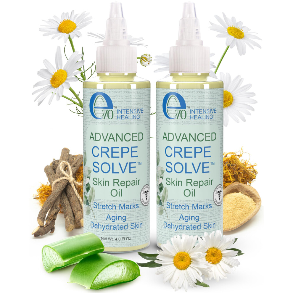 E70 Advance Crepe Solve Hydrating Skin Oil For Women & Men - Made With Natural Oils Licorice Root & Chamomile Extract - Moisturizing Body Oil Fo
