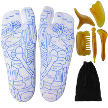 GreatCase Reflexologiska Strumpor med Akupunkturverktyg Set om 5 - Lindring för Fotmassage