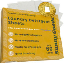 Feuilles de dtergent linge de produits ensoleills avec enzymes de lutte contre les taches puissance de plantes - 60 charges - feuilles de s
