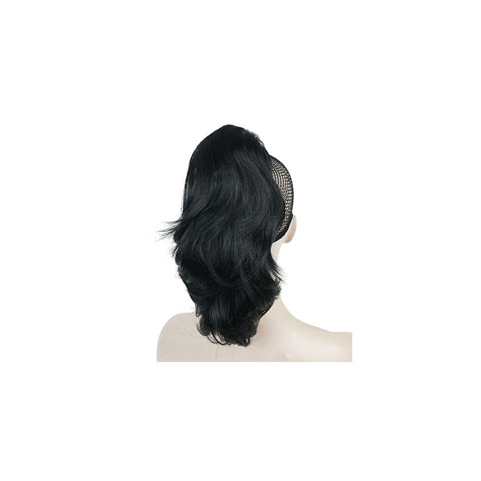 Lydell Unisex Red 12"""" Dual Use Straight Curly Styled Clip In Claw Ponytail Hair Extension Synthetic Hairpiece 125G With A Jaw/Claw Clip (130 Copper )