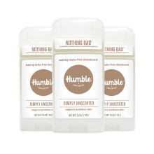 HUMBLE BRANDS Aluminiumfreies Deodorant, vegan und tierversuchsfrei, formuliert fr empfindliche Haut, einfach parfmfrei, 2,5 Unzen (3er-Pack)