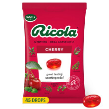 Ricola Cherry halsdroppar 45 antal dagliga droppar fr lcker halsfrfriskning Oralbedvningsmedel naturligt smaksatt