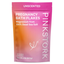 Pink Stork Schwangerschafts-Badeflocken: Magnesium-Badesalz fr Schwangere, Salze aus dem Toten Meer zum Einweichen in der Badewanne oder als Fu