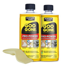 Goo Gone Pro Power Adhesive Remover | Removes Stickers Goo Tar Grease Great on Tools | Surface Safe Fresh Citrus Scent - 2 Pack with Scraper