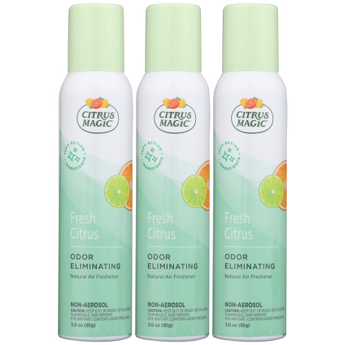 Citrus Magic Natural Odor Eliminating Air Freshener Spray  Fresh Citrus  3-Ounce  Pack of 3