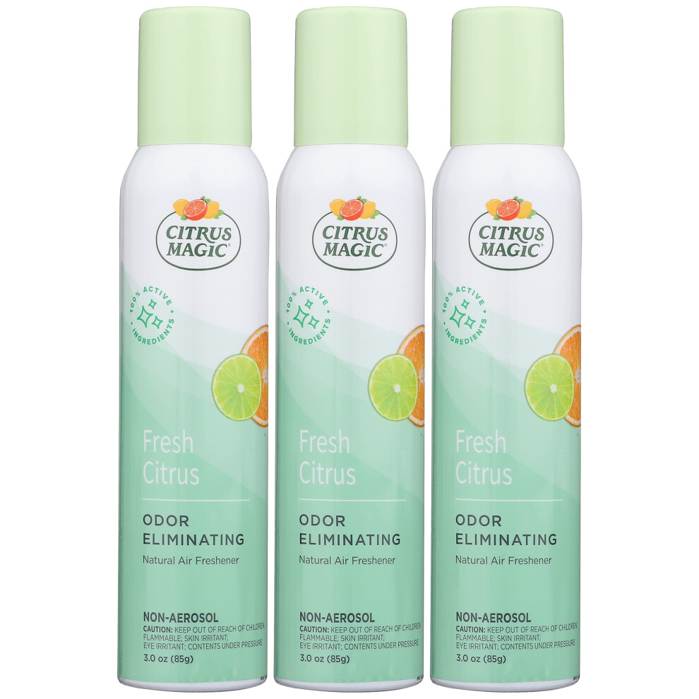 Citrus Magic Natural Odor Eliminating Air Freshener Spray Fresh Citrus 3-Ounce Pack Of 3